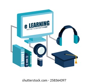 e-learning design, vector illustration eps10 graphic 
