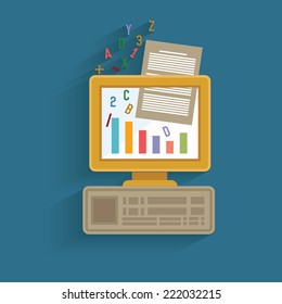 E-learning design,clean vector