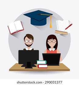 elearning digital design, vector illustration eps 10