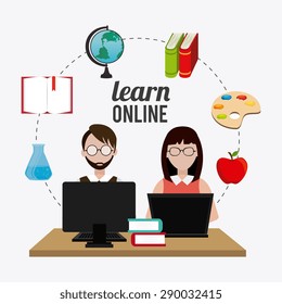 elearning digital design, vector illustration eps 10