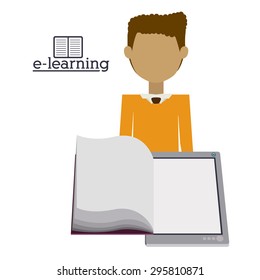 e-learning digital design, vector illustration eps 10