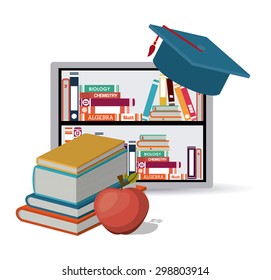 e-learning digital design, vector illustration eps 10