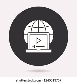 E-learning distance education icon. Vector illustration isolated. Simple pictogram for graphic and web design.