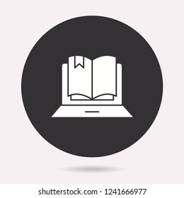 E-learning distance education icon. Vector illustration isolated. Simple pictogram for graphic and web design.