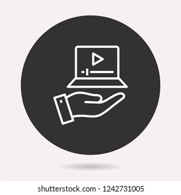 E-learning distance education icon. Vector illustration isolated. Simple pictogram for graphic and web design.