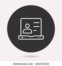 E-learning distance education icon. Vector illustration isolated. Simple pictogram for graphic and web design.