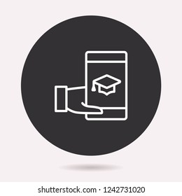 E-learning distance education icon. Vector illustration isolated. Simple pictogram for graphic and web design.