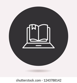 E-learning distance education icon. Vector illustration isolated. Simple pictogram for graphic and web design.