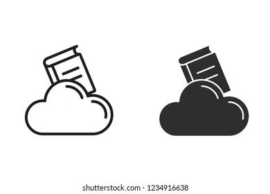 E-learning distance education vector icon. Black illustration isolated on white. Simple pictogram for graphic and web design.
