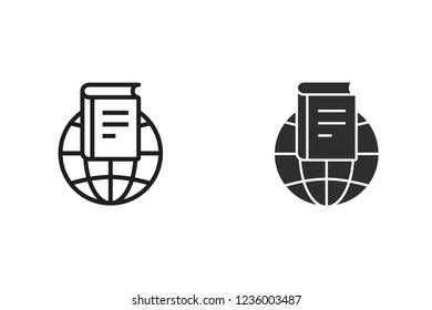 E-learning distance education vector icon. Black illustration isolated on white. Simple pictogram for graphic and web design.