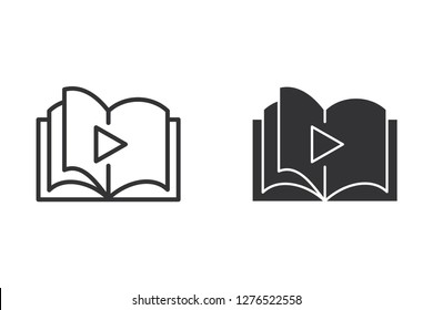 E-learning distance education vector icon. Black illustration isolated on white. Simple pictogram for graphic and web design.
