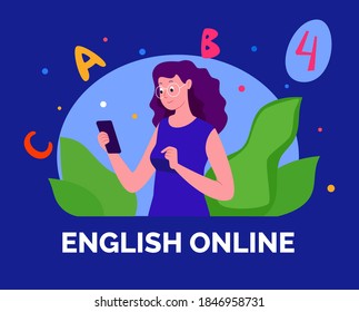 E-learning, distance learning. Modern vector illustration of educational concept for online platforms, websites, mobile applications