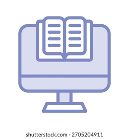 Icono de línea de duotono de eLearning, Vector, píxel perfecto, archivo de ilustrador 