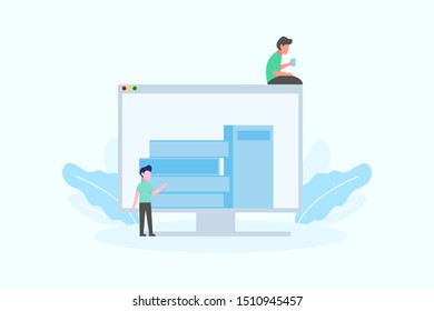 e-learning, e-book, online education. online library concept vector illustration concept for web landing page template, banner, flyer and presentation