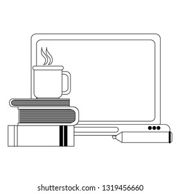 elearning education concept black and white