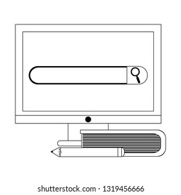 elearning education concept black and white
