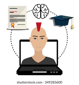 eLearning and education graphic design, vector illustration eps10