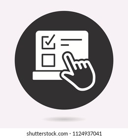 E-learning education icon. Academic study, learn symbol. Vector illustration isolated. Simple pictogram for graphic and web design.