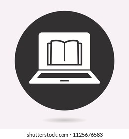 E-learning education icon. Academic study, learn symbol. Vector illustration isolated. Simple pictogram for graphic and web design.
