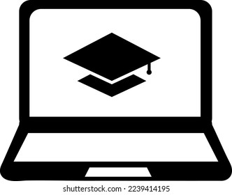 E-learning education icon. Academic study, learn symbolon white background..eps
