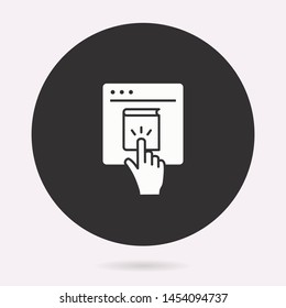 E-learning education icon. Vector illustration isolated. Simple pictogram for graphic and web design.