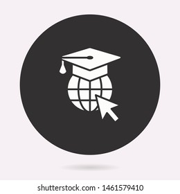 Elearning education icon. Vector illustration isolated. Simple pictogram for graphic and web design.
