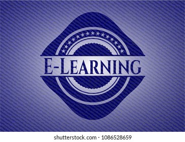 E-Learning emblem with jean high quality background