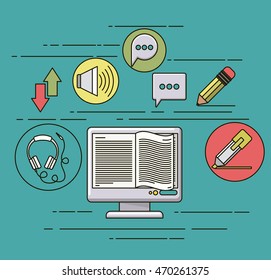 e-learning equipment isolated icon vector illustration design