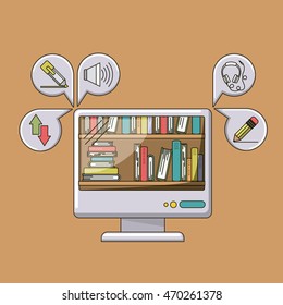e-learning equipment isolated icon vector illustration design