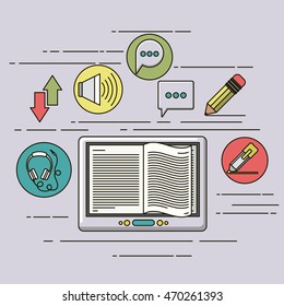 e-learning equipment isolated icon vector illustration design