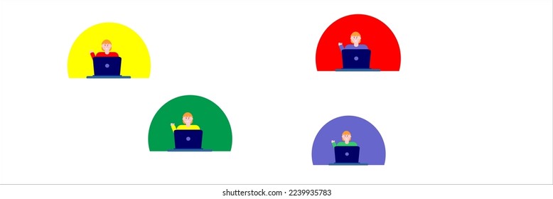 E-learning and E-working, online working and learning at home. Modern vector illustration for website and mobile website development