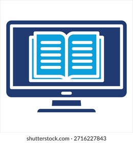 E-Learning Flat Blue Icon Style