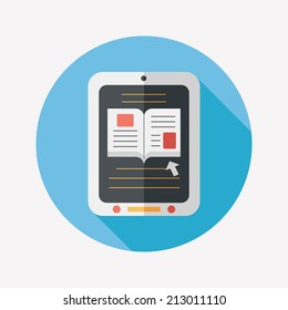e-learning flat icon with long shadow,eps10