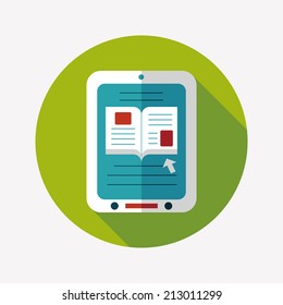 e-learning flat icon with long shadow,eps10