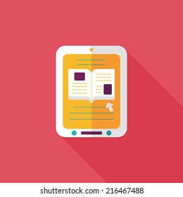 e-learning flat icon with long shadow,eps10