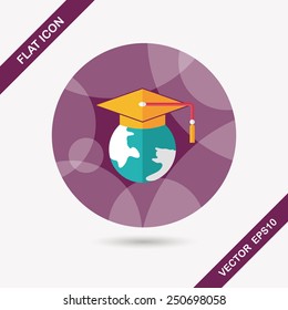 e-learning flat icon with long shadow,eps10