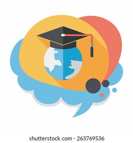 e-learning flat icon with long shadow,eps10