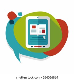 e-learning flat icon with long shadow,eps10