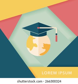 e-learning flat icon with long shadow,eps10