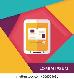 e-learning flat icon with long shadow,eps10