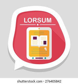 e-learning flat icon with long shadow,eps10