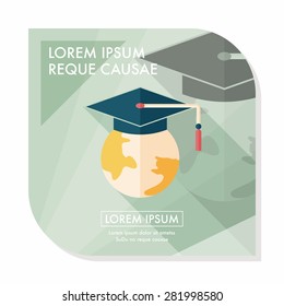 e-learning flat icon with long shadow,eps10