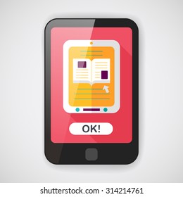 e-learning flat icon with long shadow,eps10