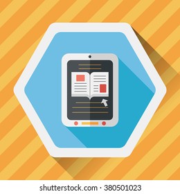 e-learning flat icon with long shadow,eps10