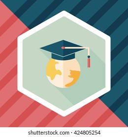 e-learning flat icon with long shadow,eps10