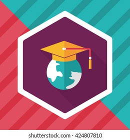 e-learning flat icon with long shadow,eps10