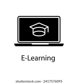 E-Learning-Symbol flaches E-Learning-Symbol. Für Webdesign, Apps auf weißem Hintergrund..eps