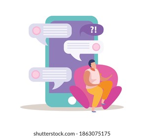 E-learning flat recolor and gadget with online education symbols vector illustration
