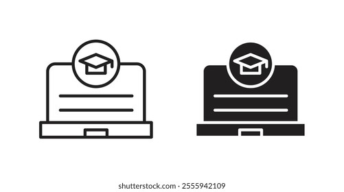 E-learning flat simple vector symbols illustration.