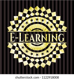 E-Learning gold emblem or badge